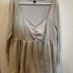 SHEIN BUNDLE Curve Taupe Ribbed Sweater